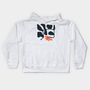 Midcentury Abstract Hibiscus (Square) Kids Hoodie